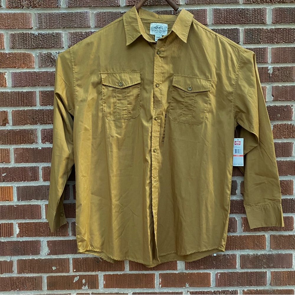 ECKO Unlimited NWT Tan Long Sleeve Button Down Shirt 3XL
